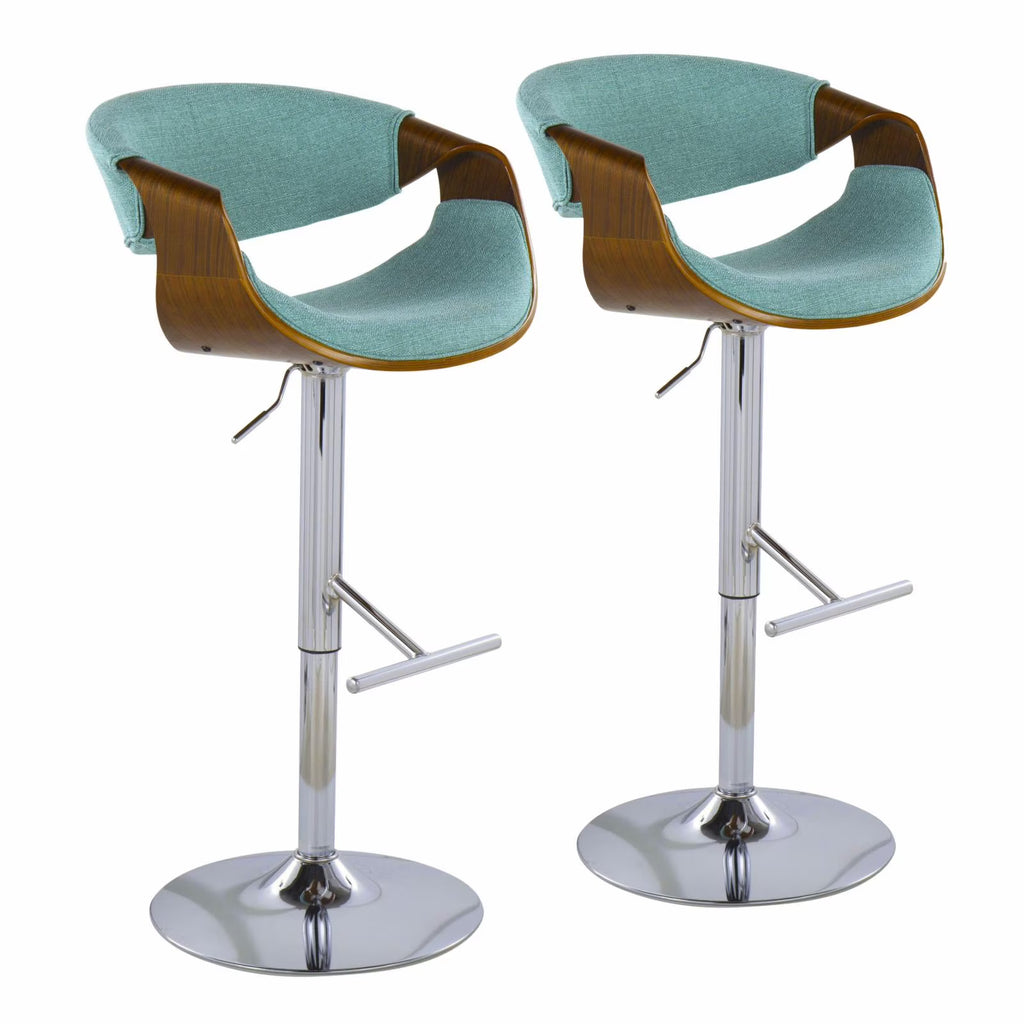 Adjustable Swivel Barstool Set Of 2 Y5324