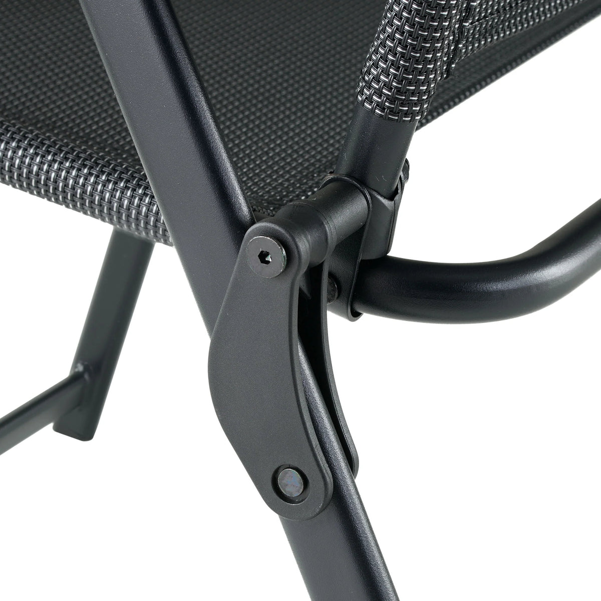 3-Piece Steel and Sling Folding Outdoor Bistro Set, Black T2240