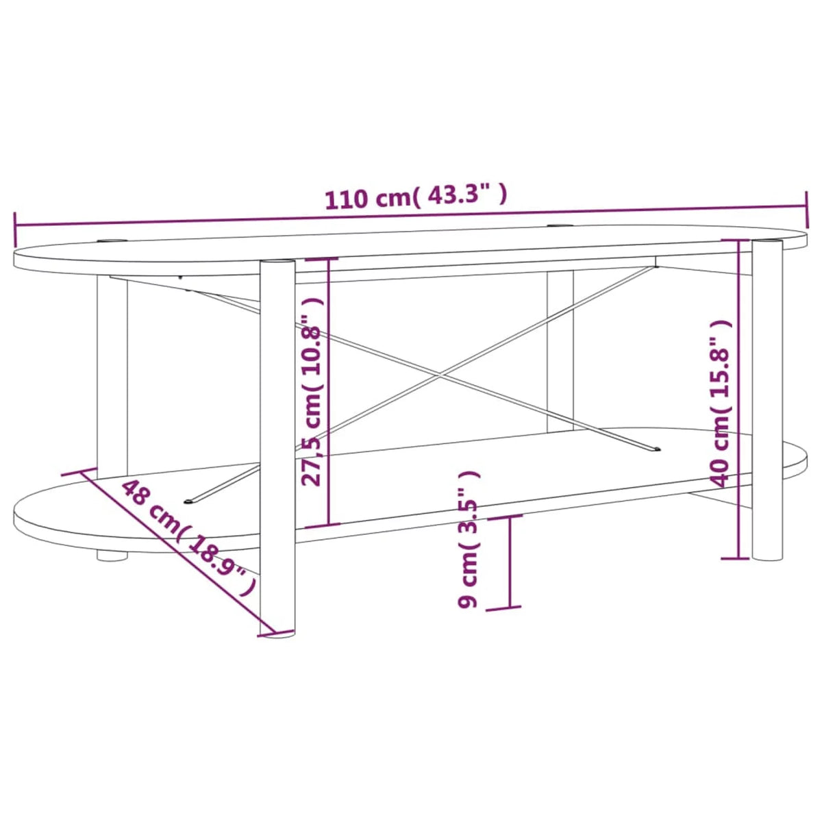 White Engineered Wood Coffee Table Y6794
