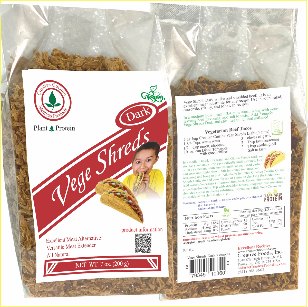 Shredded Dark Veggie Meat 6-7 oz C5460