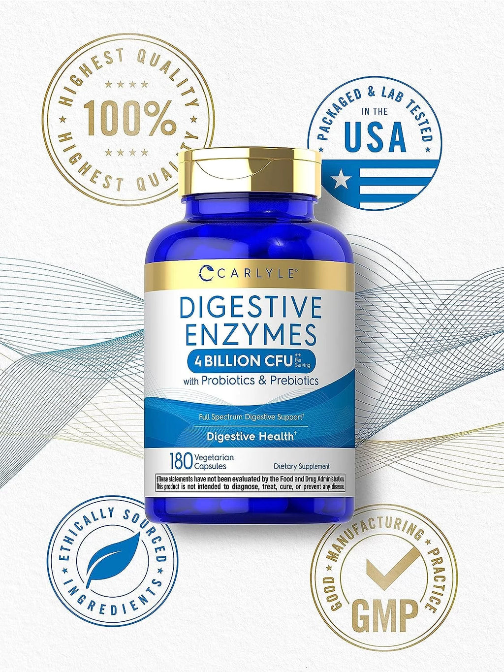 Digestive Enzymes with Probiotics and Prebiotics 180 Capsules Y135804