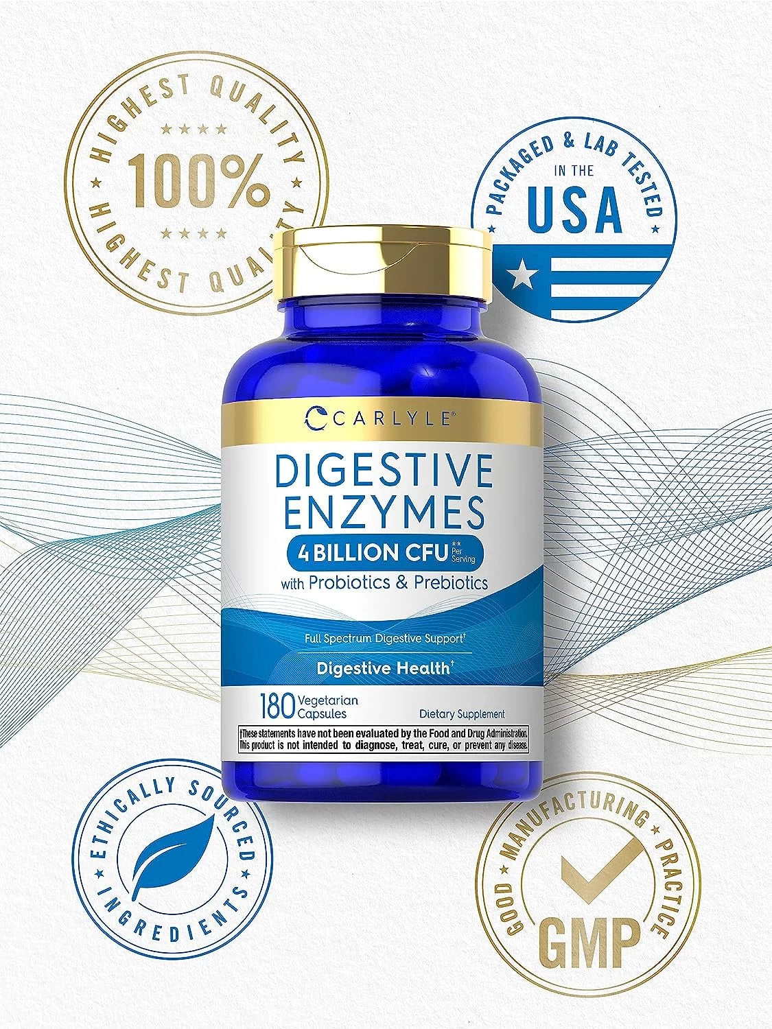 Digestive Enzymes with Probiotics and Prebiotics 180 Capsules Y135804