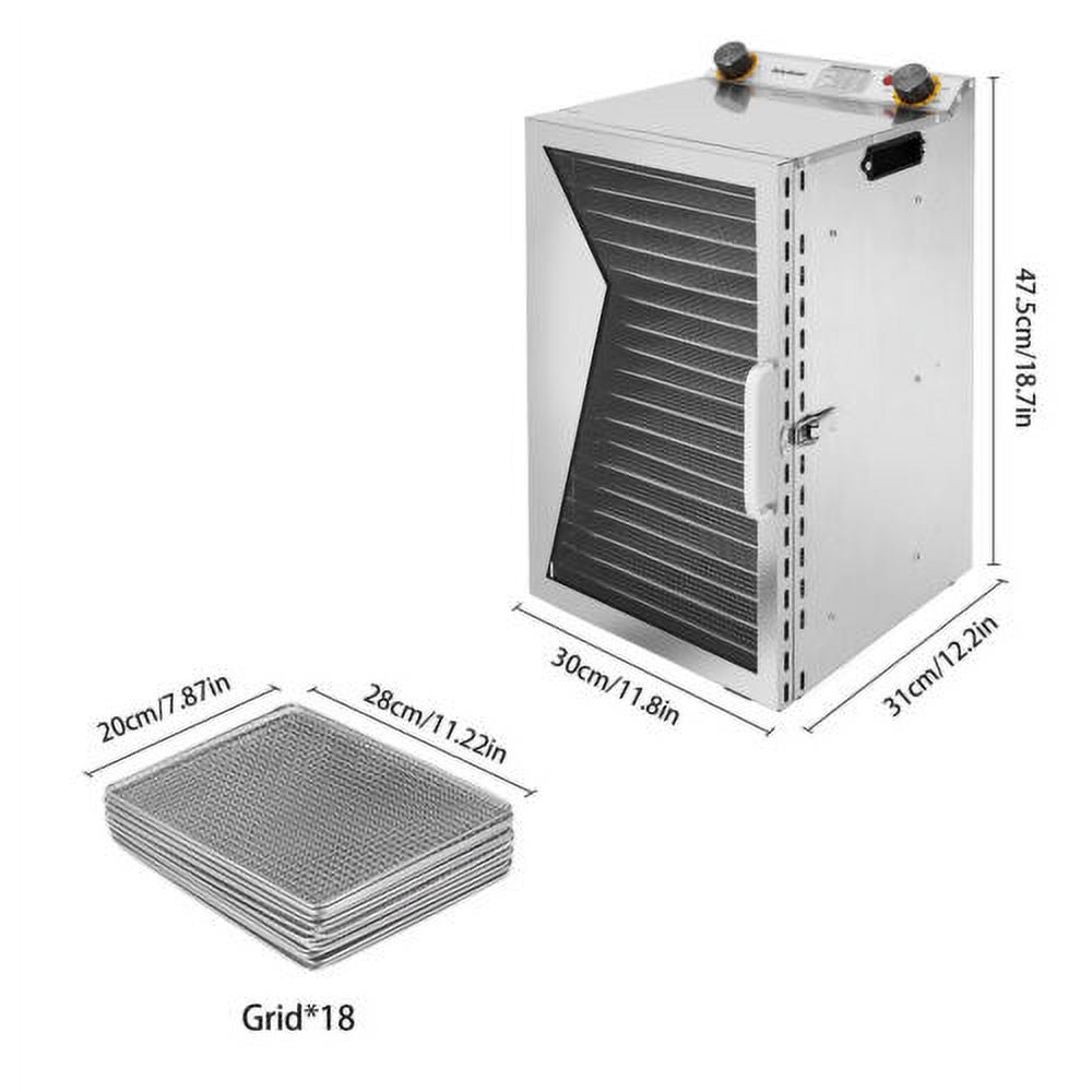 18 Trays Food Dehydrator Machine 304 Stainless Steel R77183