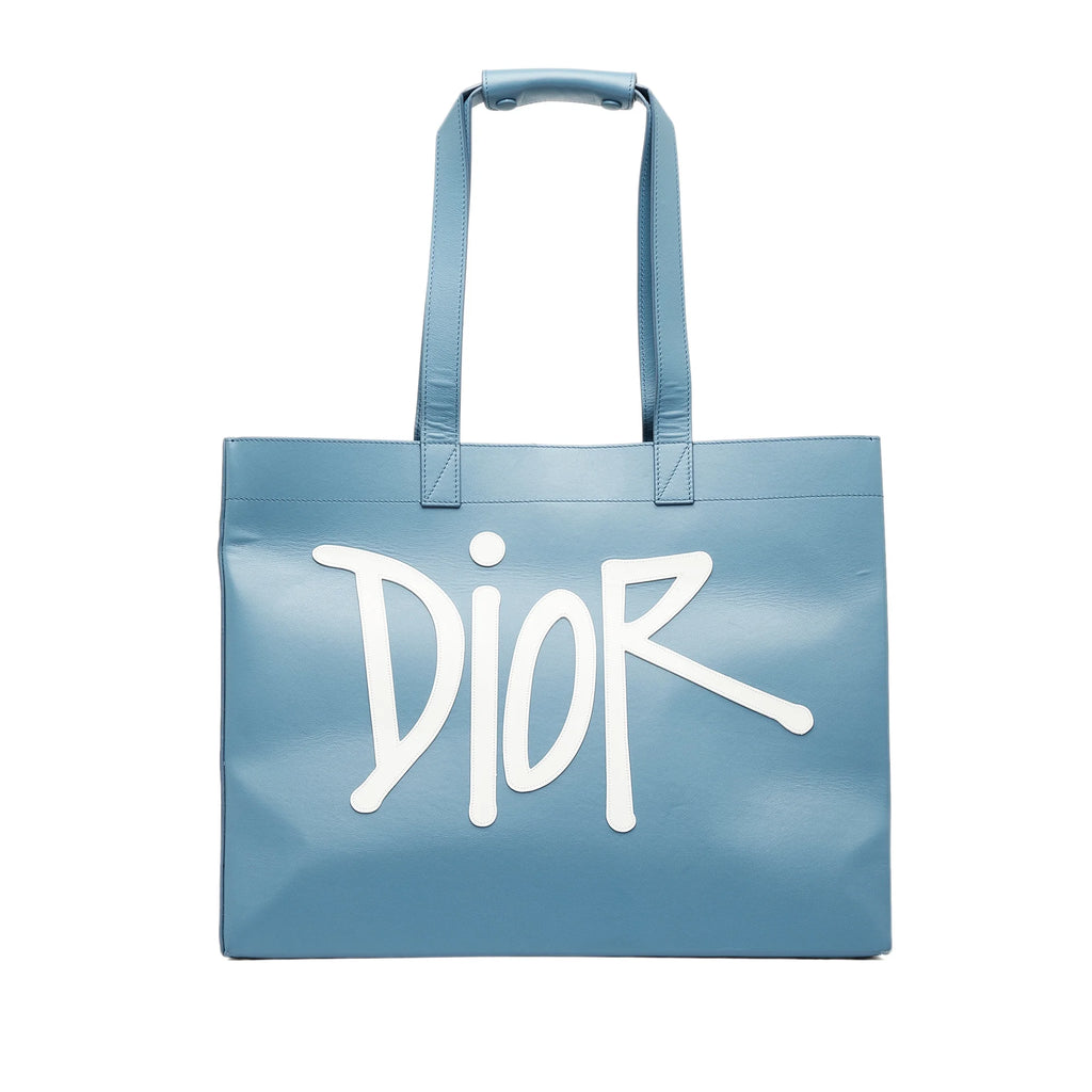 Blue Calf Leather Tote Bag O37321