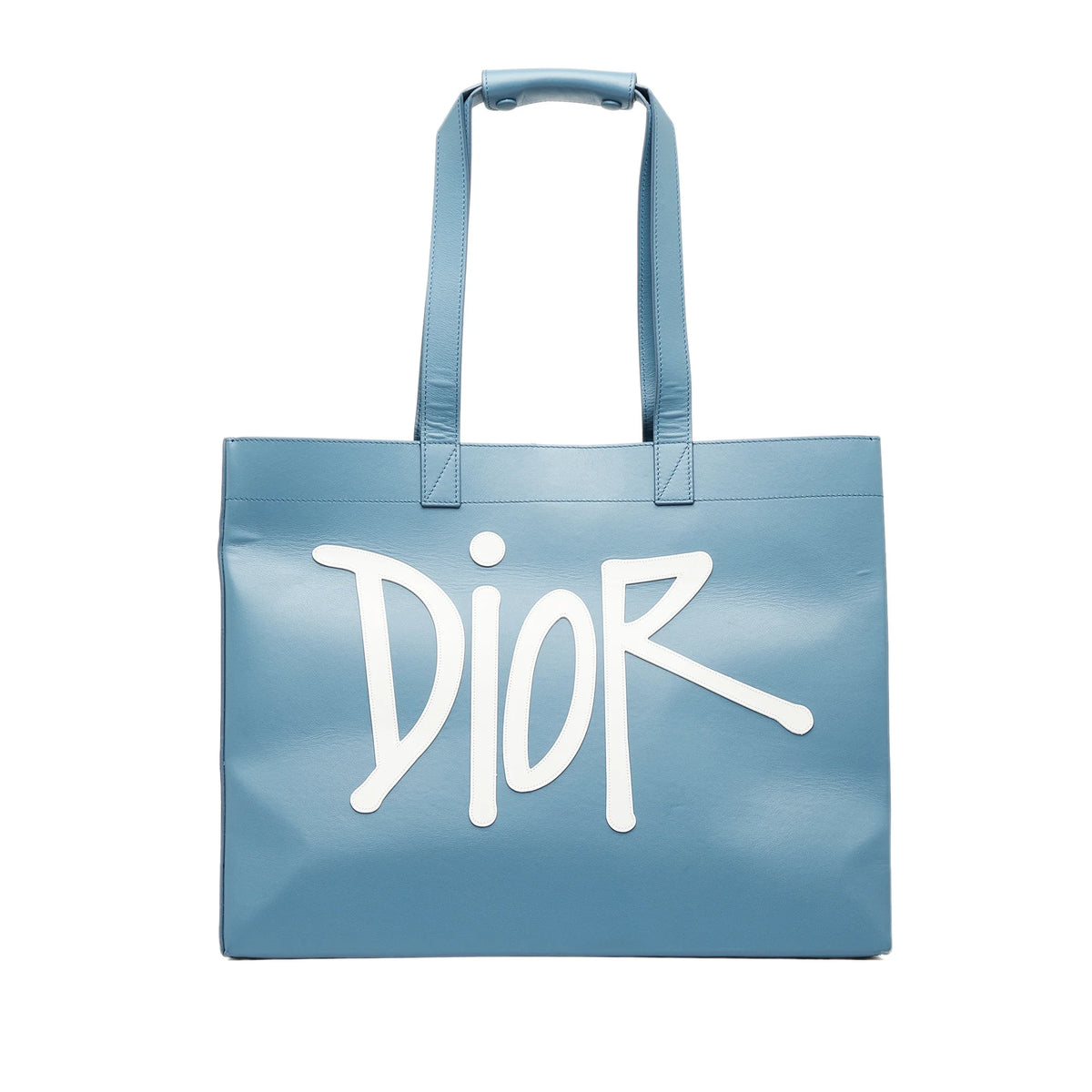 Blue Calf Leather Tote Bag O37321