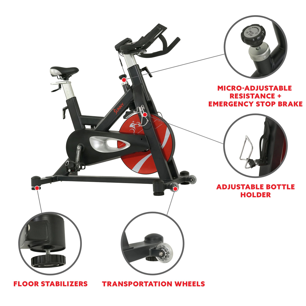 Indoor Cycle Exercise Bike with Device Holder B2105