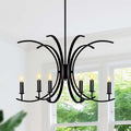 Black 6-Light Metal Chandelier B165906