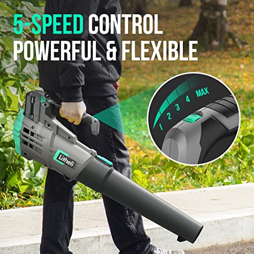 20V Cordless 350 CFM 85 MPH Variable Speeds Leaf Blower with 4.0Ah Battery & Fast Charger L43944