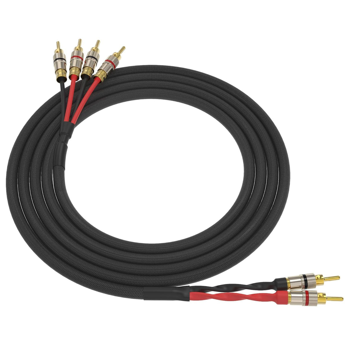 Black Gold Plated Locking Banana Speaker Cable 15 Feet T51105