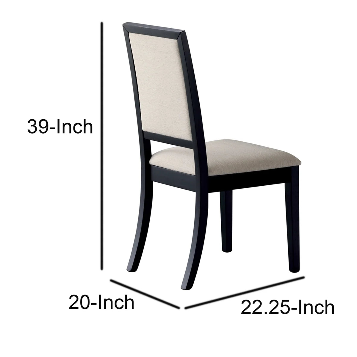 Black and Cream Upholstered Dining Side Chairs (Set of 2) Y77405