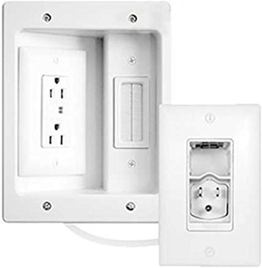 White Recessed In Wall TV Power Kit with USB, Pack of 2 Q7245