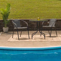 Black Table and 2 Stack Chair Set K757