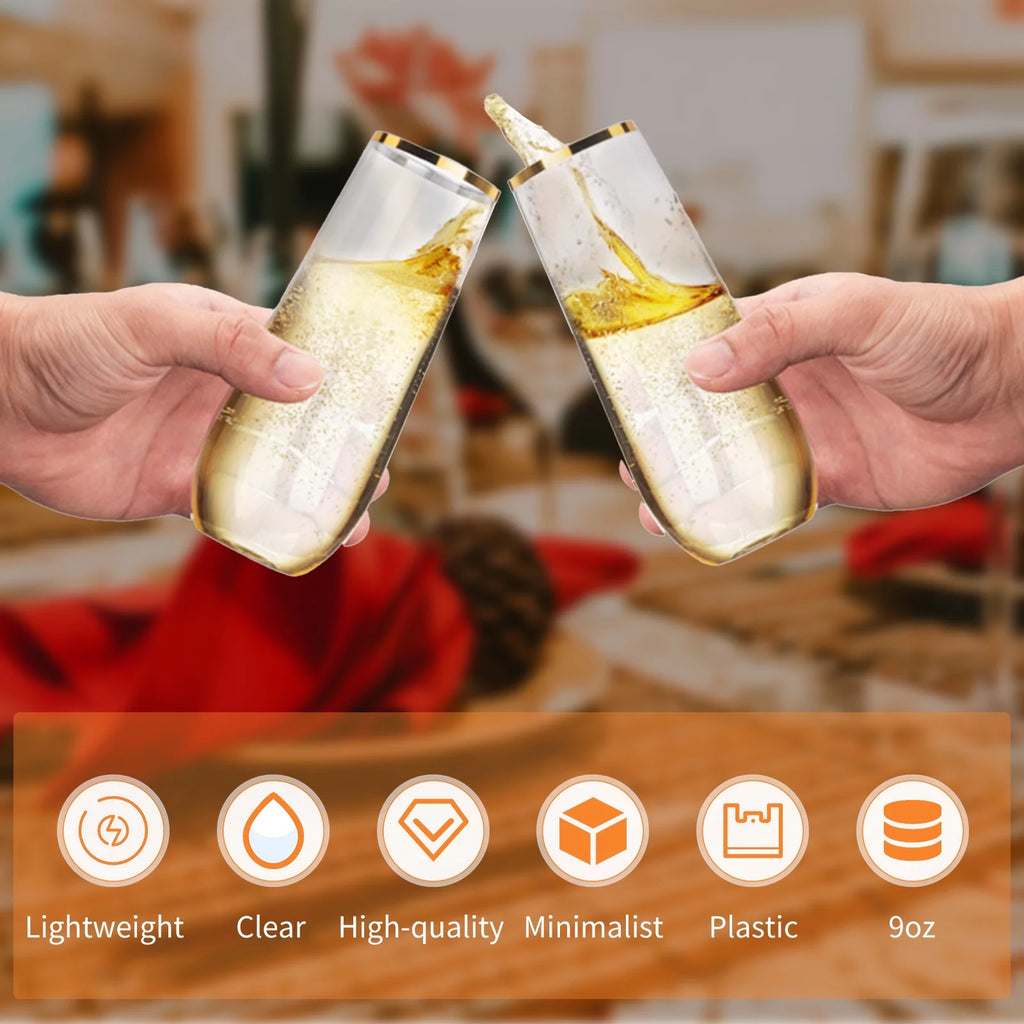 24Pcs 9oz Clear Champagne Glasses D8803
