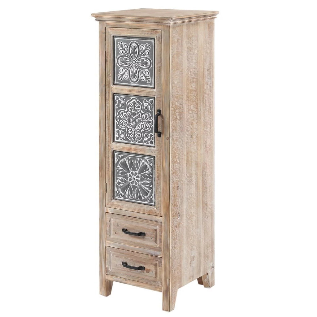 2 Drawer Wood Tall Tower Cabinet Set of 2 Z733