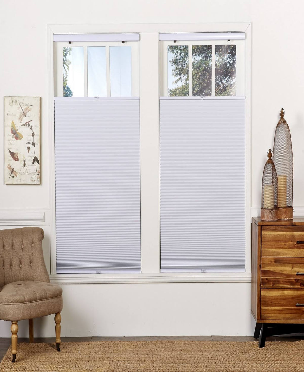 White Top Down Bottom Up Cordless Shade U657908