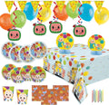 Birthday Party Supplies Decoration Kit with Balloons, Tablecloth, Plates, Napkins, Candles Serves 16 Q970