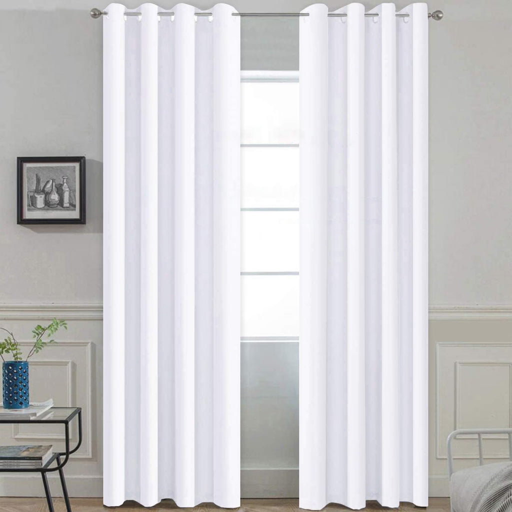 White 60 Inch Wide by 72 Inch Long Blackout Curtain Panel D854