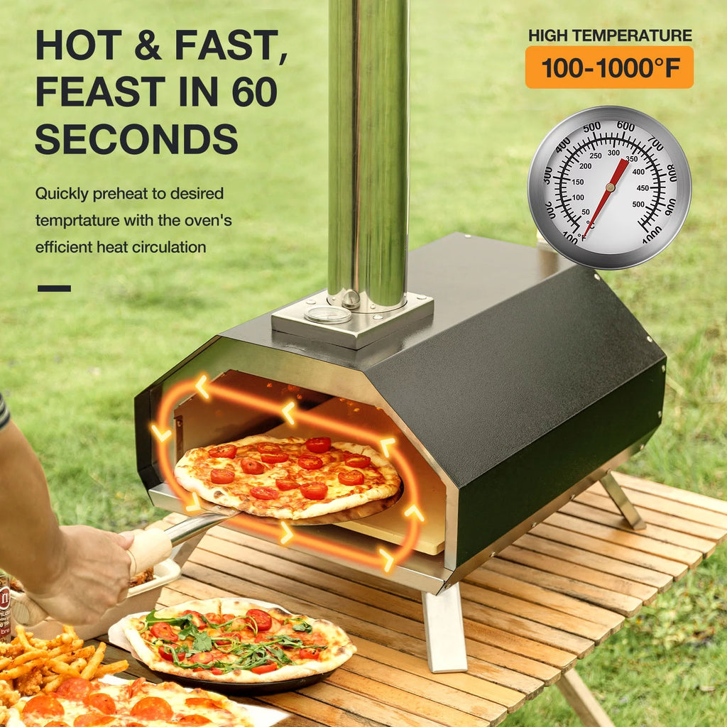 13 Multi-Fuel Pellet Fired Pizza Oven with Pizza Stone Q8042
