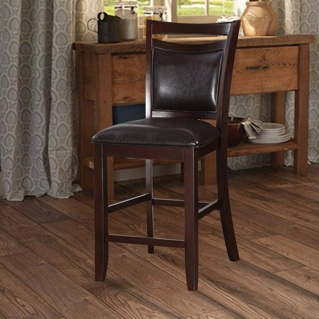 Set of 6 Faux Leather Counter Height Dining Chairs X74193