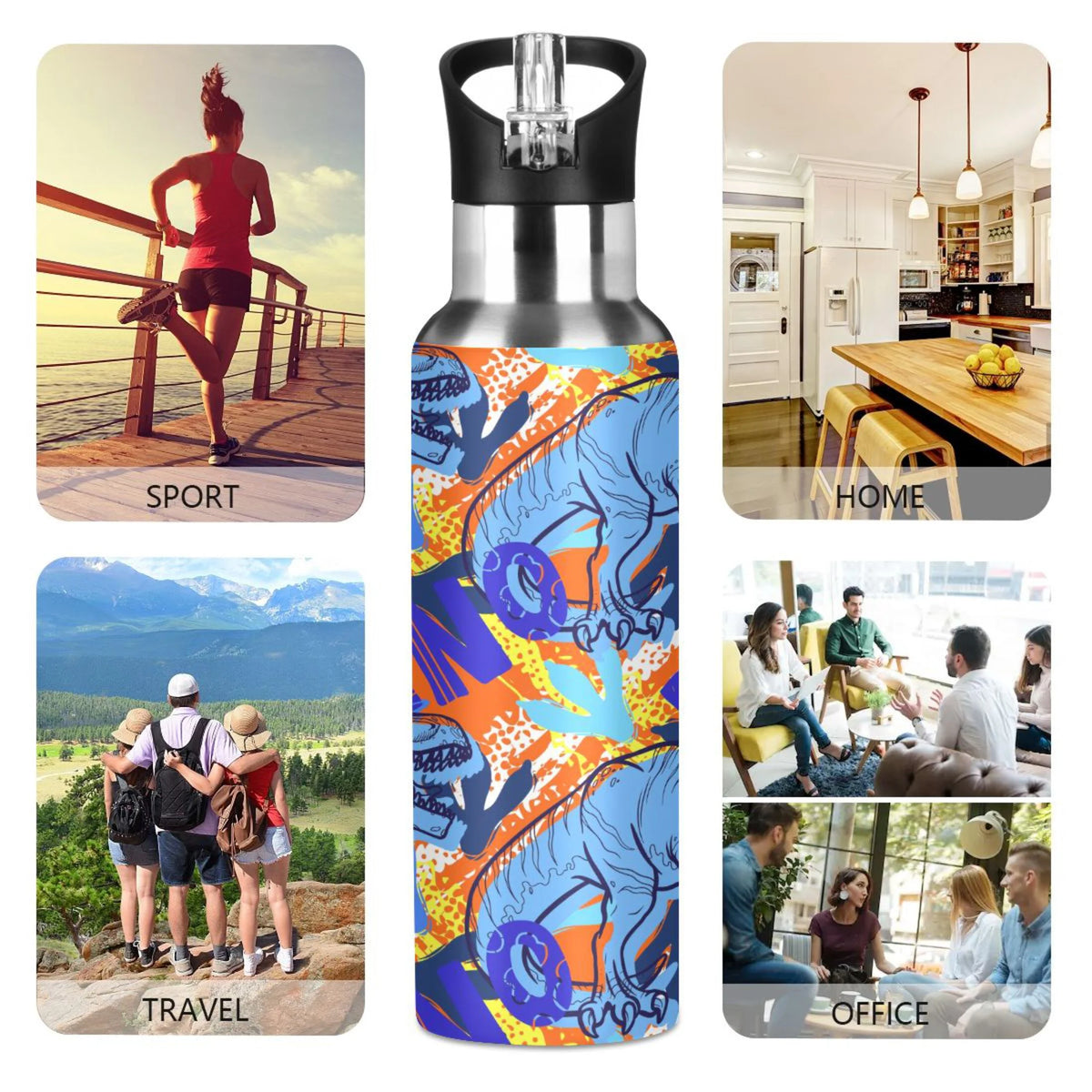 Stainless Steel Insulated Water Bottle with Straw Lid I9415