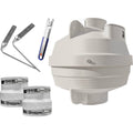 4 in. Radon Mitigation Fan Kit with Couplers and Air Pressure Indicator Q4464
