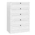 White 5 Drawer Wood Dresser P88489