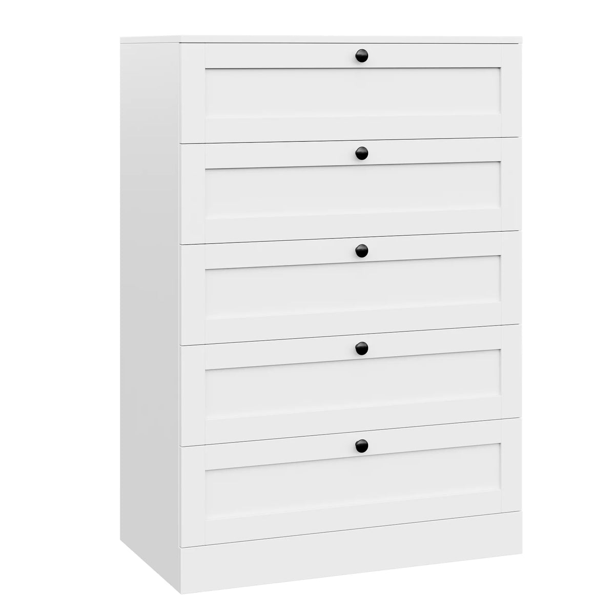 White 5 Drawer Wood Dresser P88489
