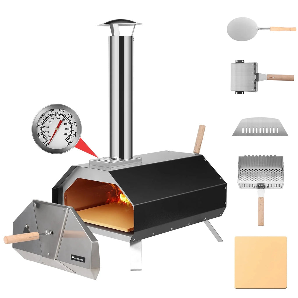 13 Multi-Fuel Pellet Fired Pizza Oven with Pizza Stone Q8042