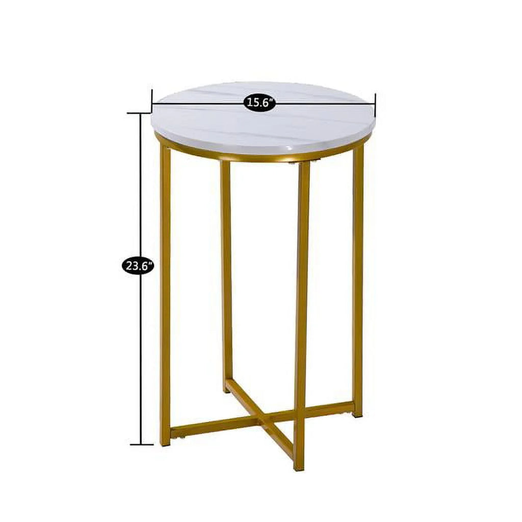 White Round Marble Side Table Y583