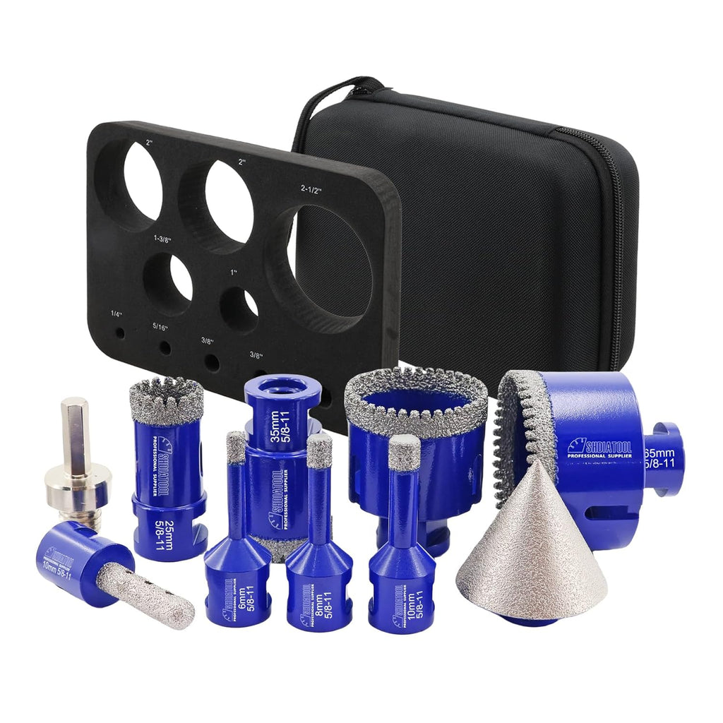 Diamond Drill Core Bits Kit Hole Saw Sets 10pcs Y51233