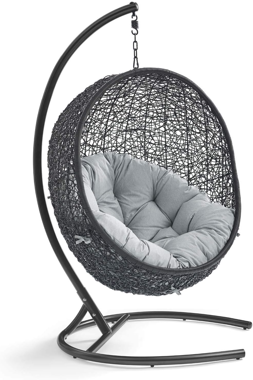 Beige Wicker Rattan Swing Chair with Stand X726437