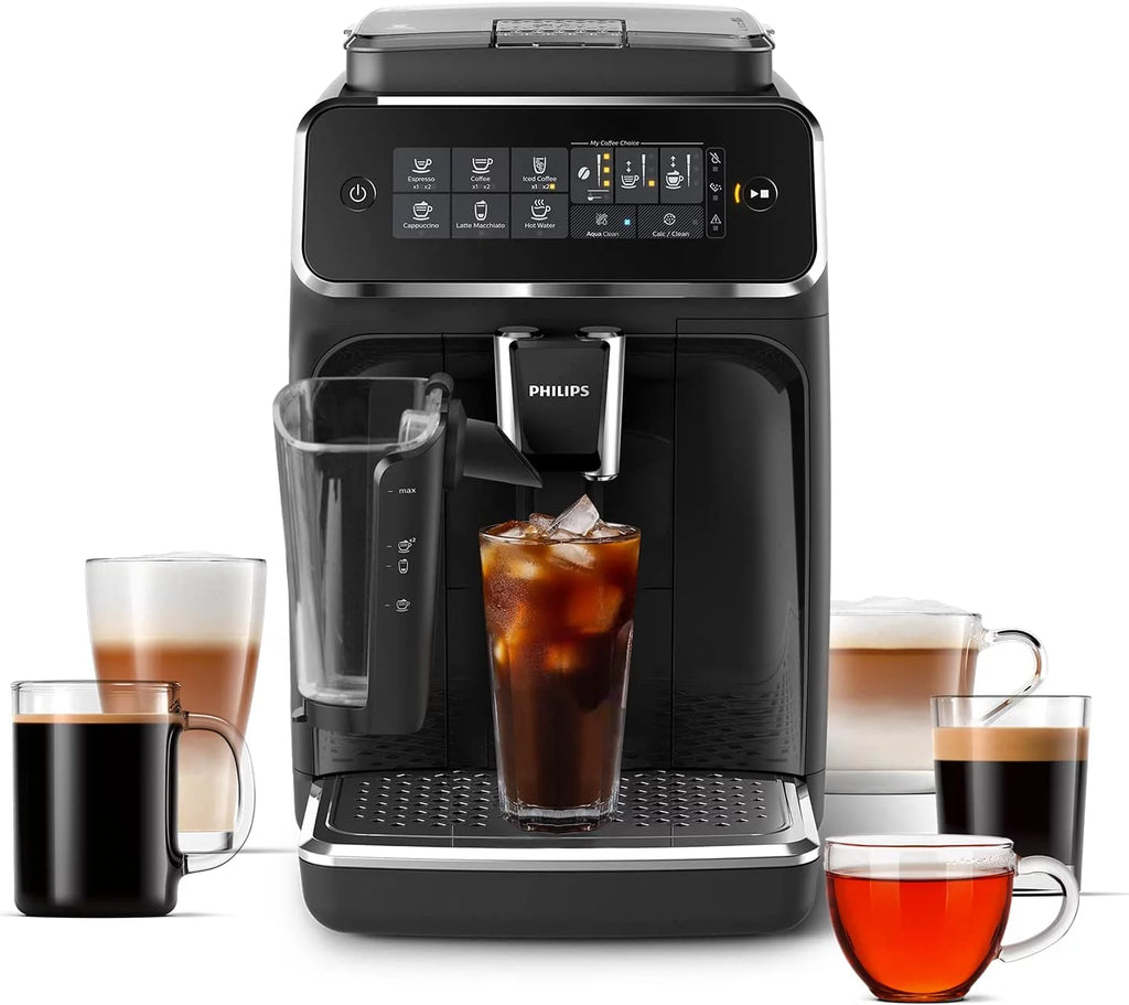 Fully Automatic Espresso Machine with LatteGo & Iced Coffee, Black Y91512