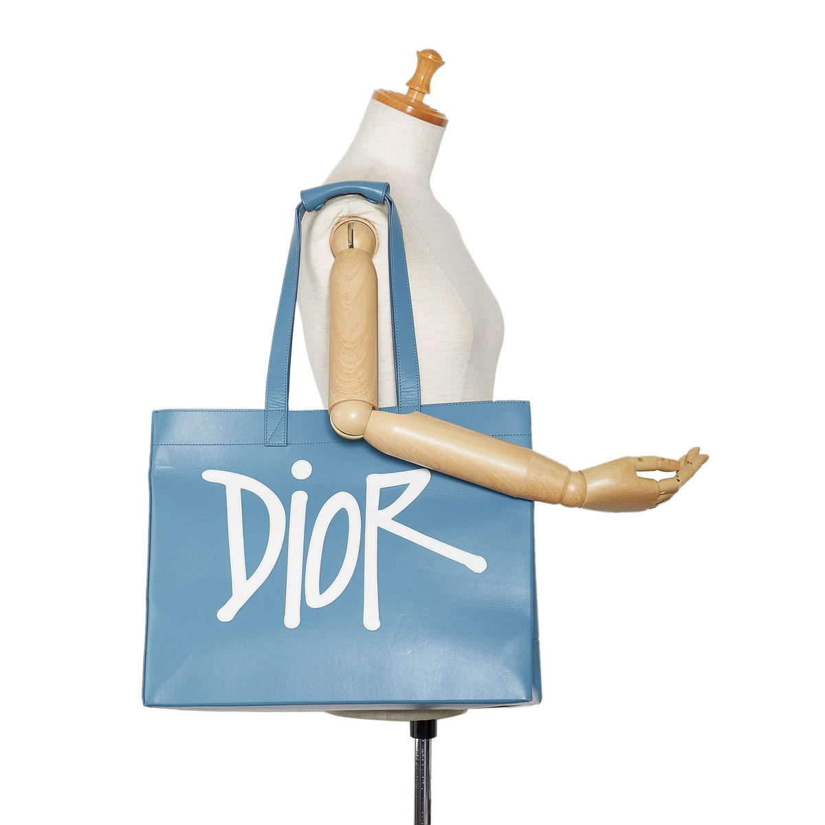 Blue Calf Leather Tote Bag O37321