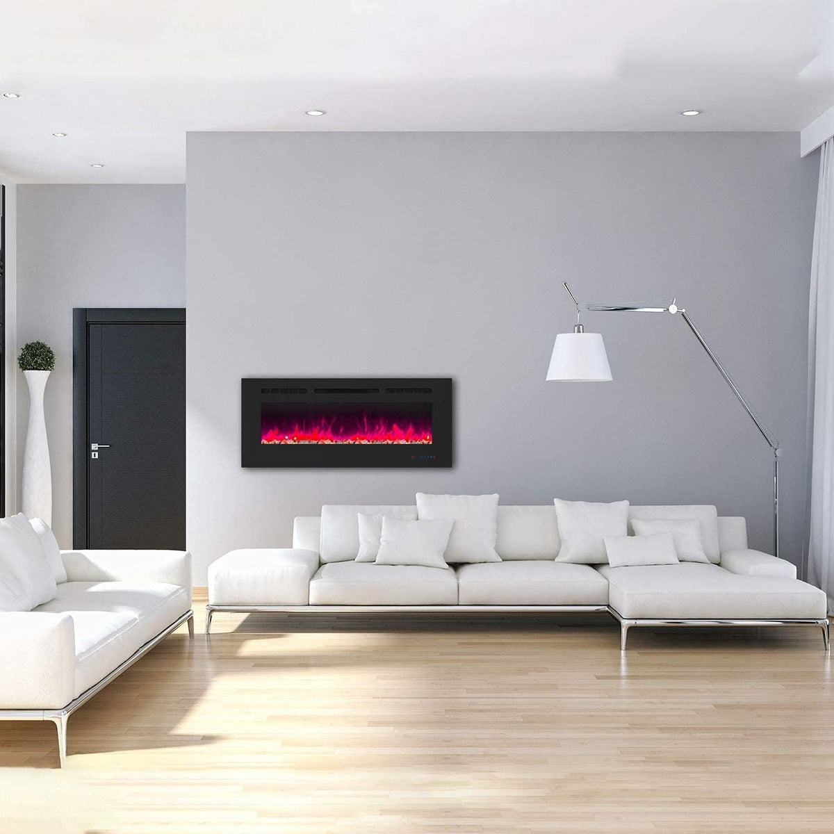 Recessed and Wall Mounted Electric Fireplace Insert with Remote K998252