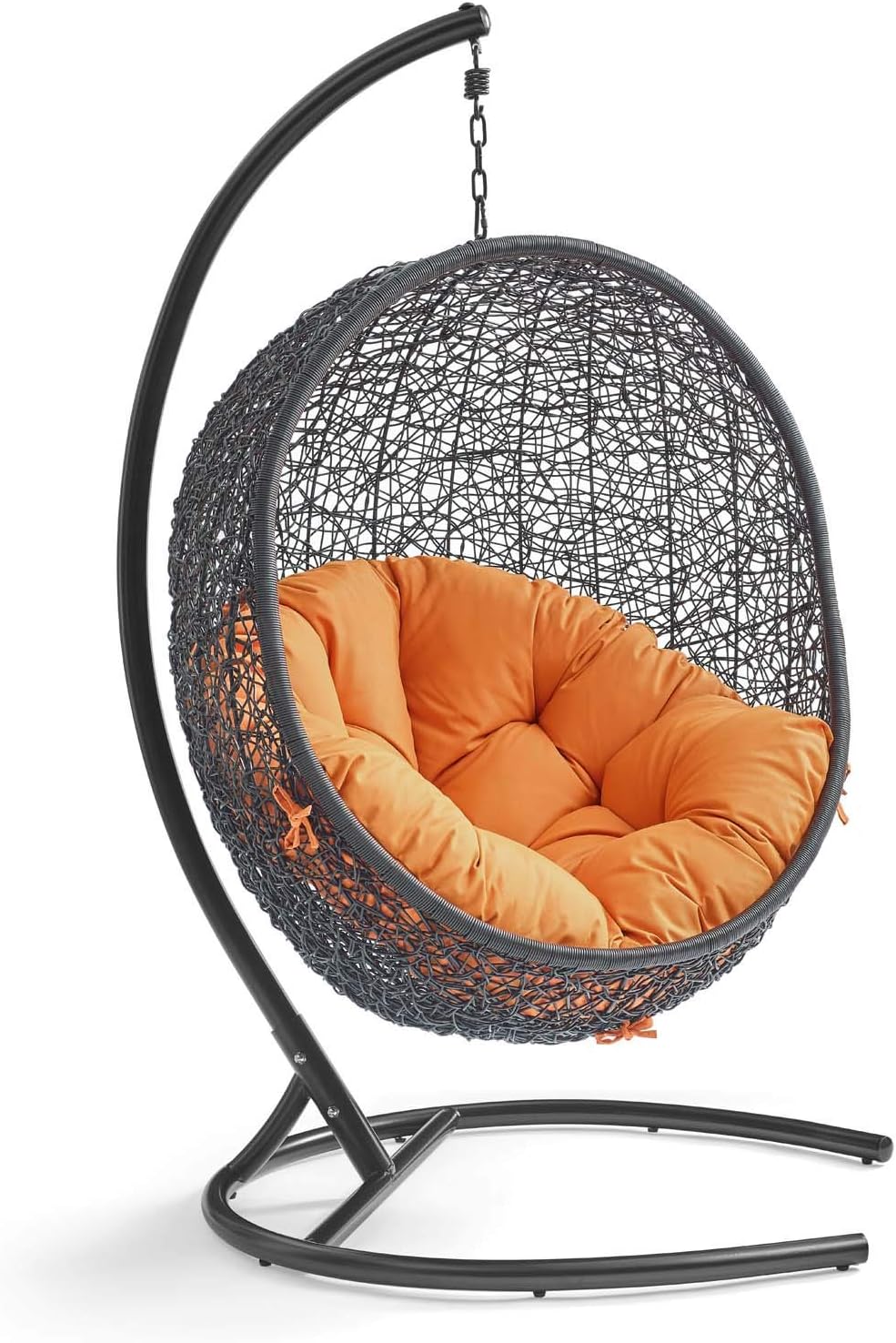 Beige Wicker Rattan Swing Chair with Stand X726437