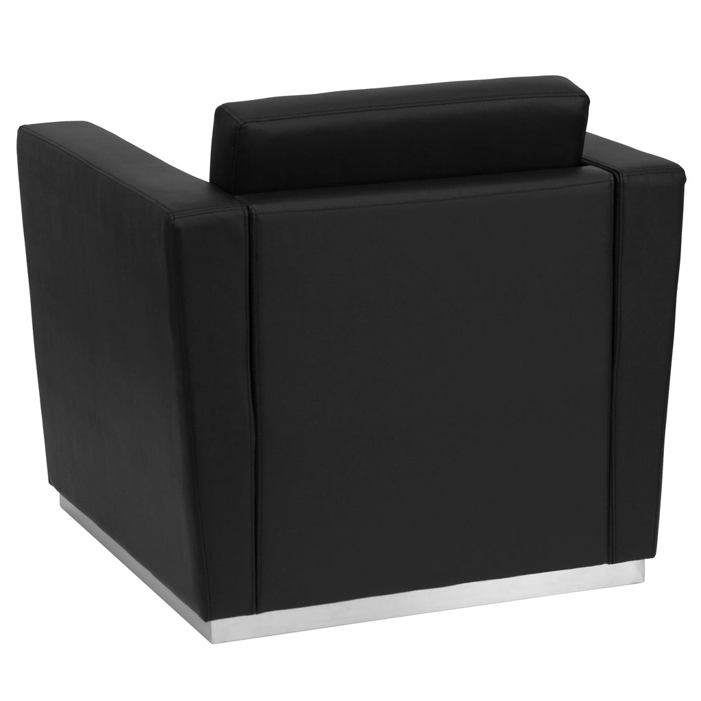Black LeatherSoft Chair with Stainless Steel Base T34498