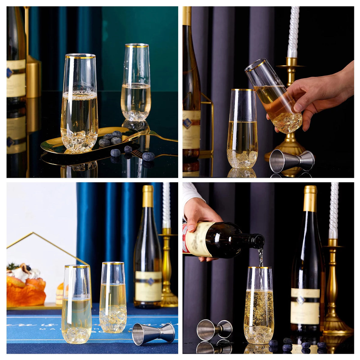 24Pcs 9oz Clear Champagne Glasses D8803
