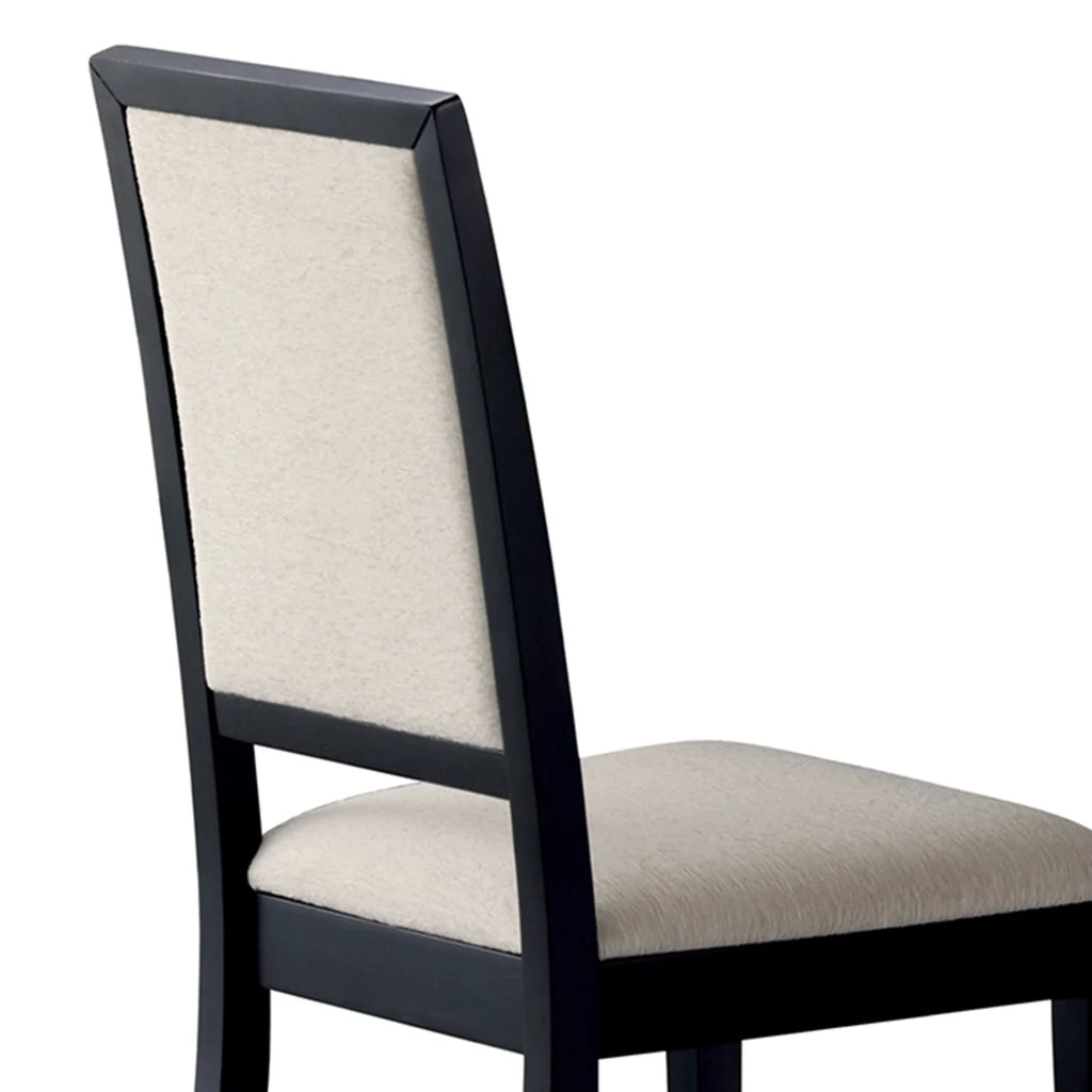 Black and Cream Upholstered Dining Side Chairs (Set of 2) Y77405