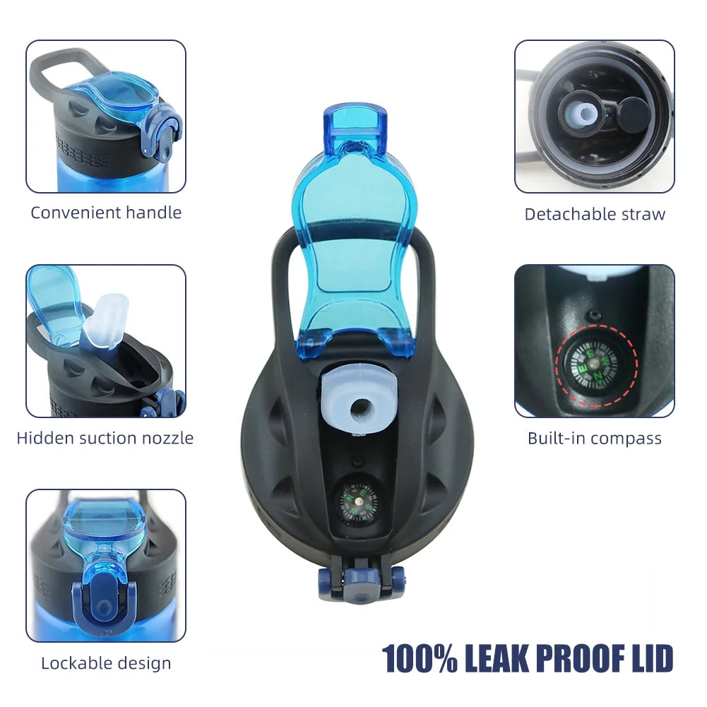 Blue Tritan Water Bottle with Filter Lockable Lid P900