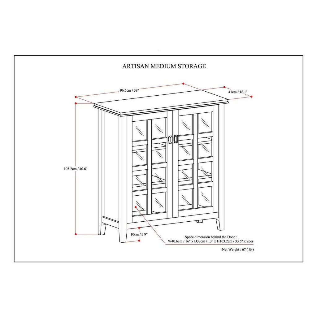 Solid Wood 38 inch Wide Medium Storage Cabinet W555
