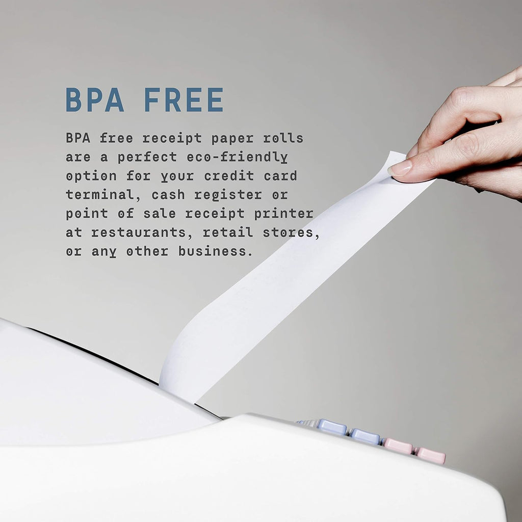 3 1/8 X 119' 50 Rolls Thermal POS Receipt Paper Roll BPA Free X230697