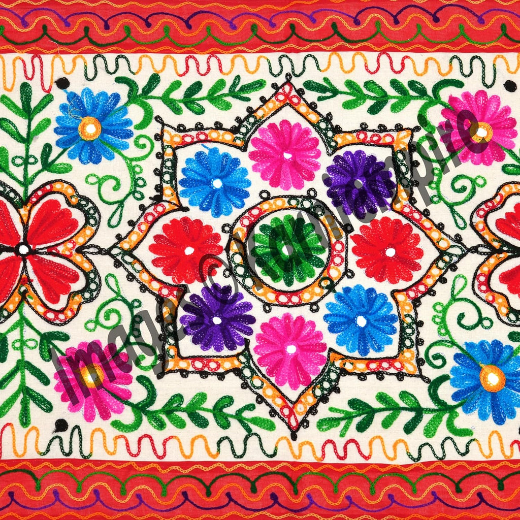 Hand Embroidery Boho Table Runner 18x60 Inch R425274