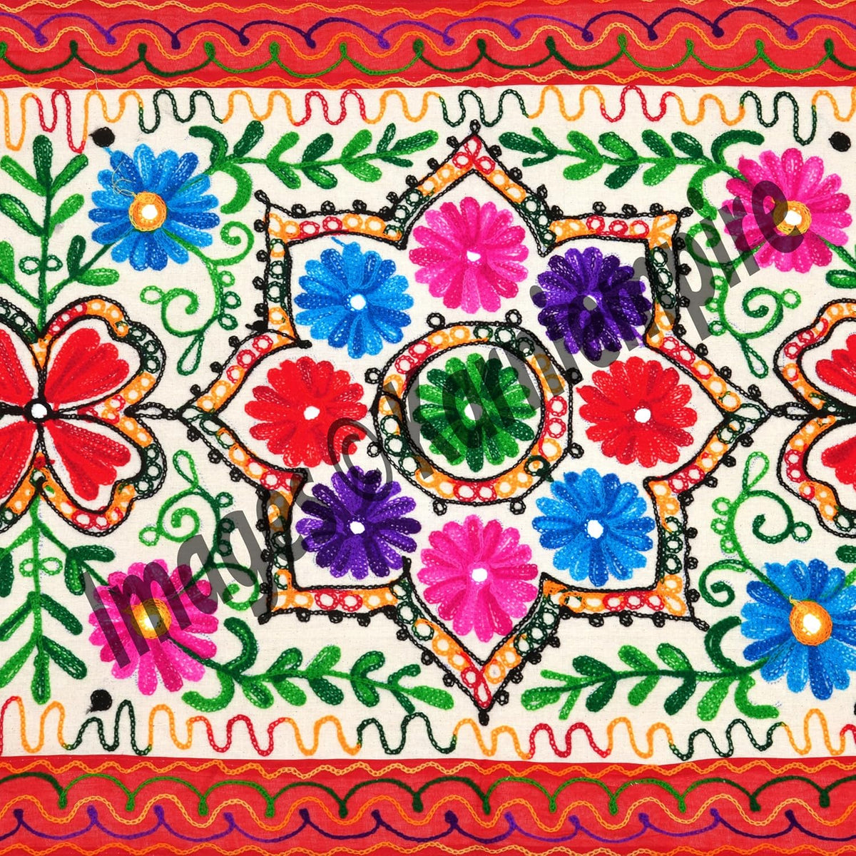 Hand Embroidery Boho Table Runner 18x60 Inch R425274