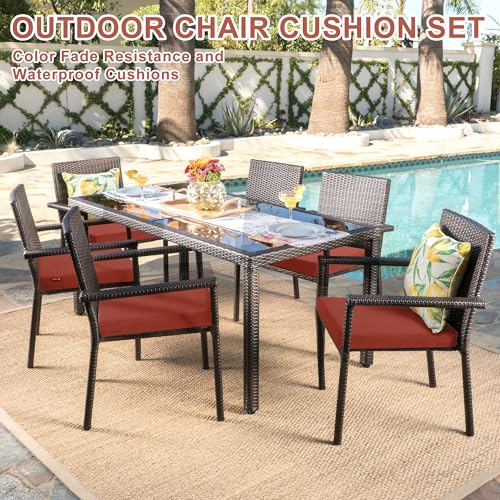 Outdoor Chair Cushion Set of 4 Rainproof Color Fade Resistant 19 x 19 x 2 in Square Z70683