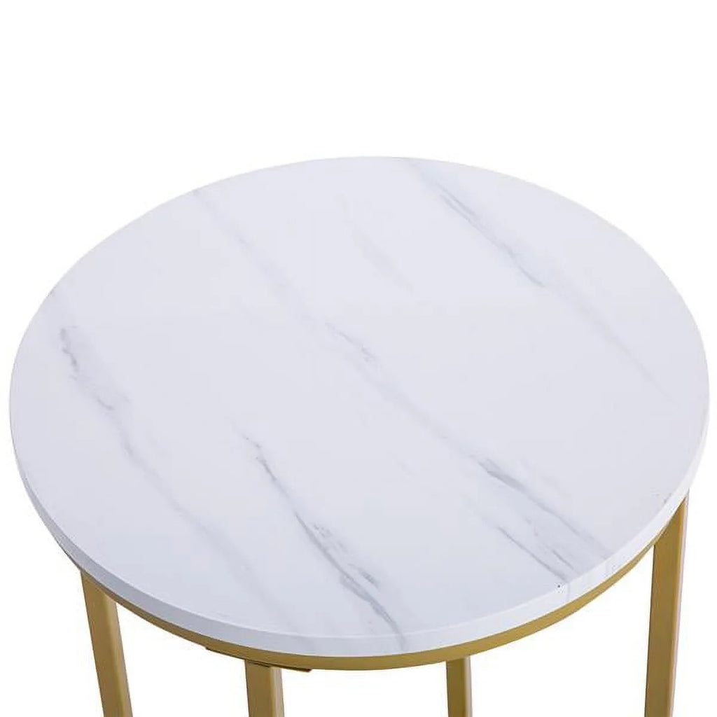 White Round Marble Side Table Y583