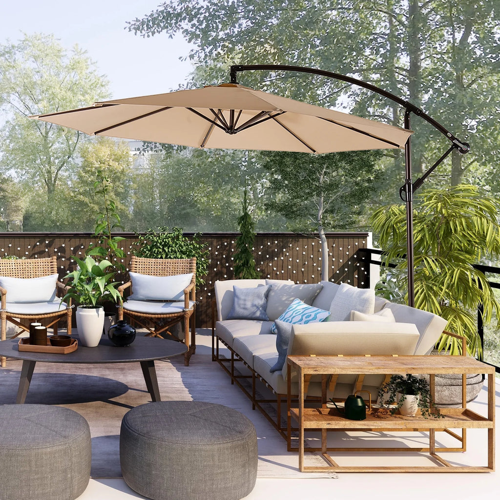 Beige 10 Ft Cantilever Offset Umbrella D281799