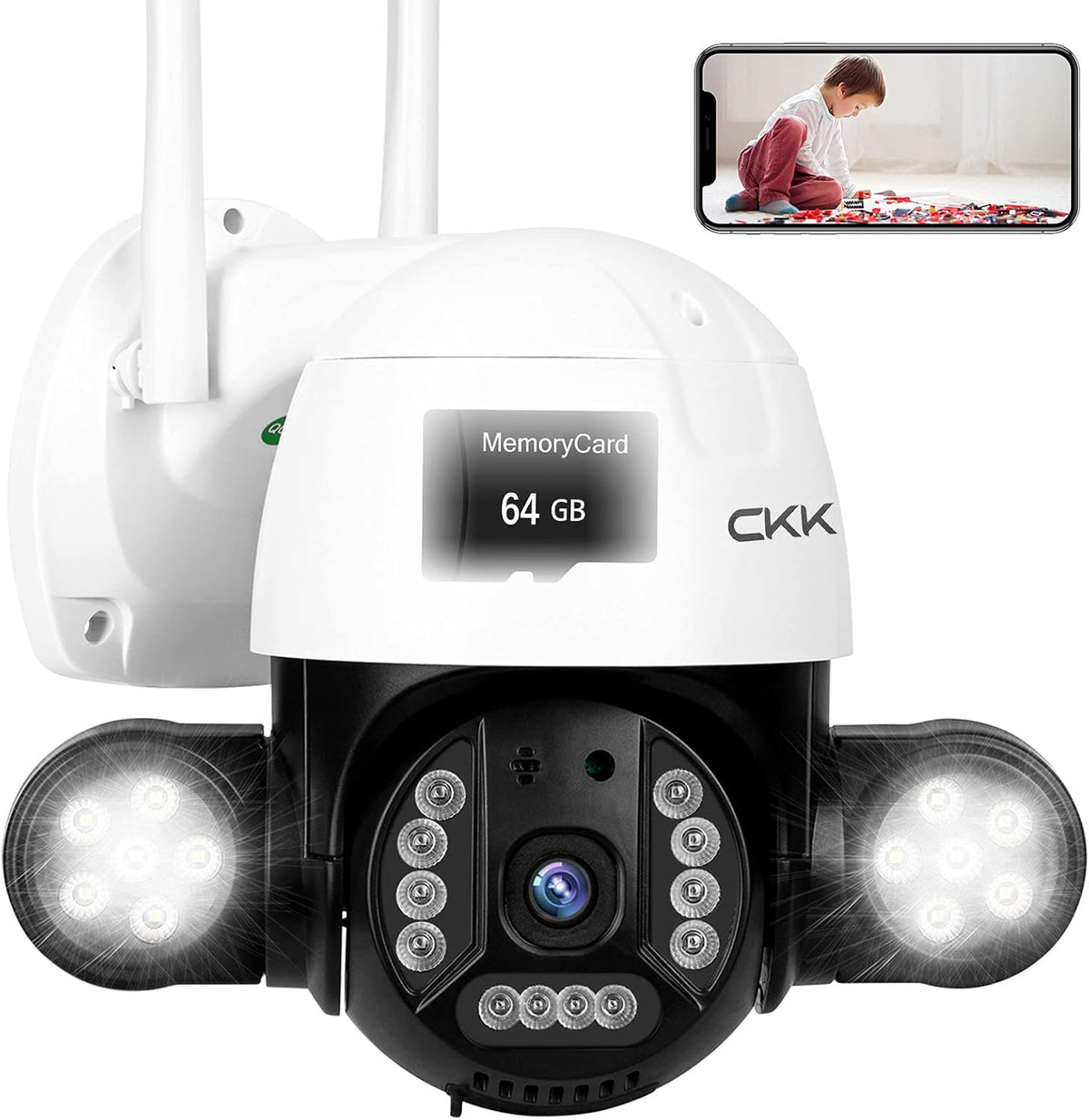 5MP Wireless PTZ Security Camera Outdoor with 64GB SD Card B96202