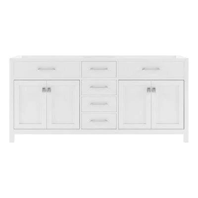 White Double Bathroom Vanity Base V90706