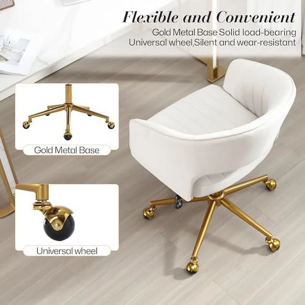 Velvet Height Adjustable Swivel Desk Chair B7178