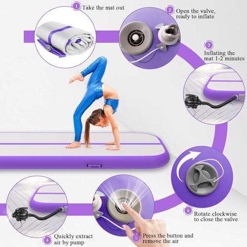 Tumble Track Gymnastics Mat 20ft 4/8 Inch Thick with Electric Pump P276623
